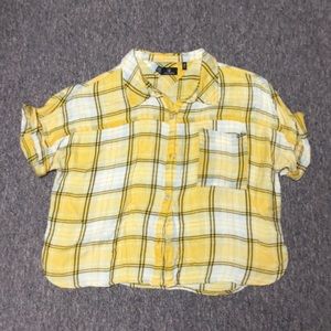 Cute yellow plaid Volcom blouse